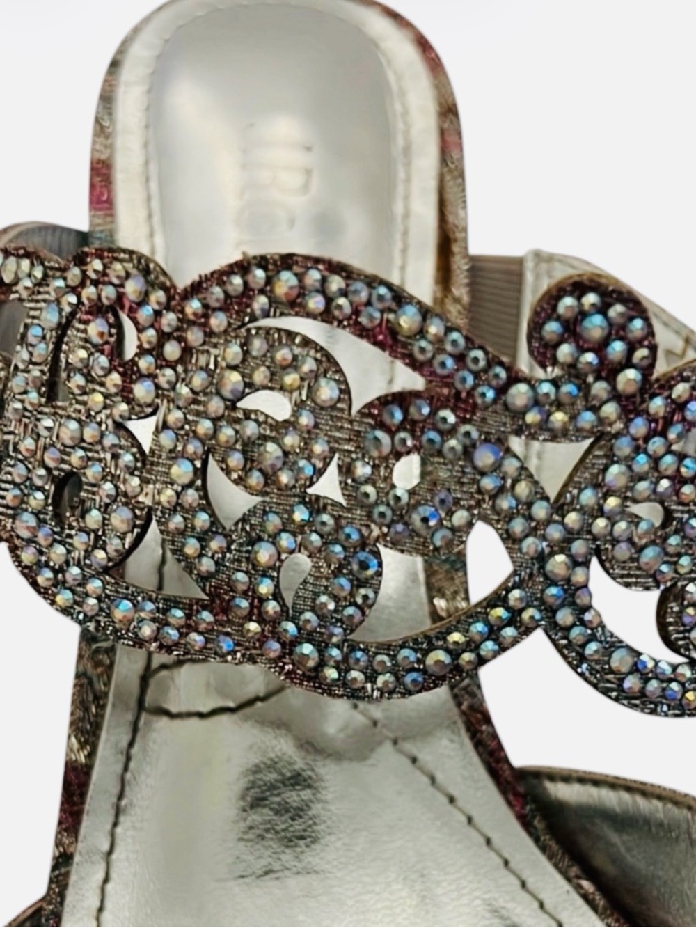 J.Renee Elegant Francie Silver and Pink Shimmering Heels 8W - Picture 4 of 9